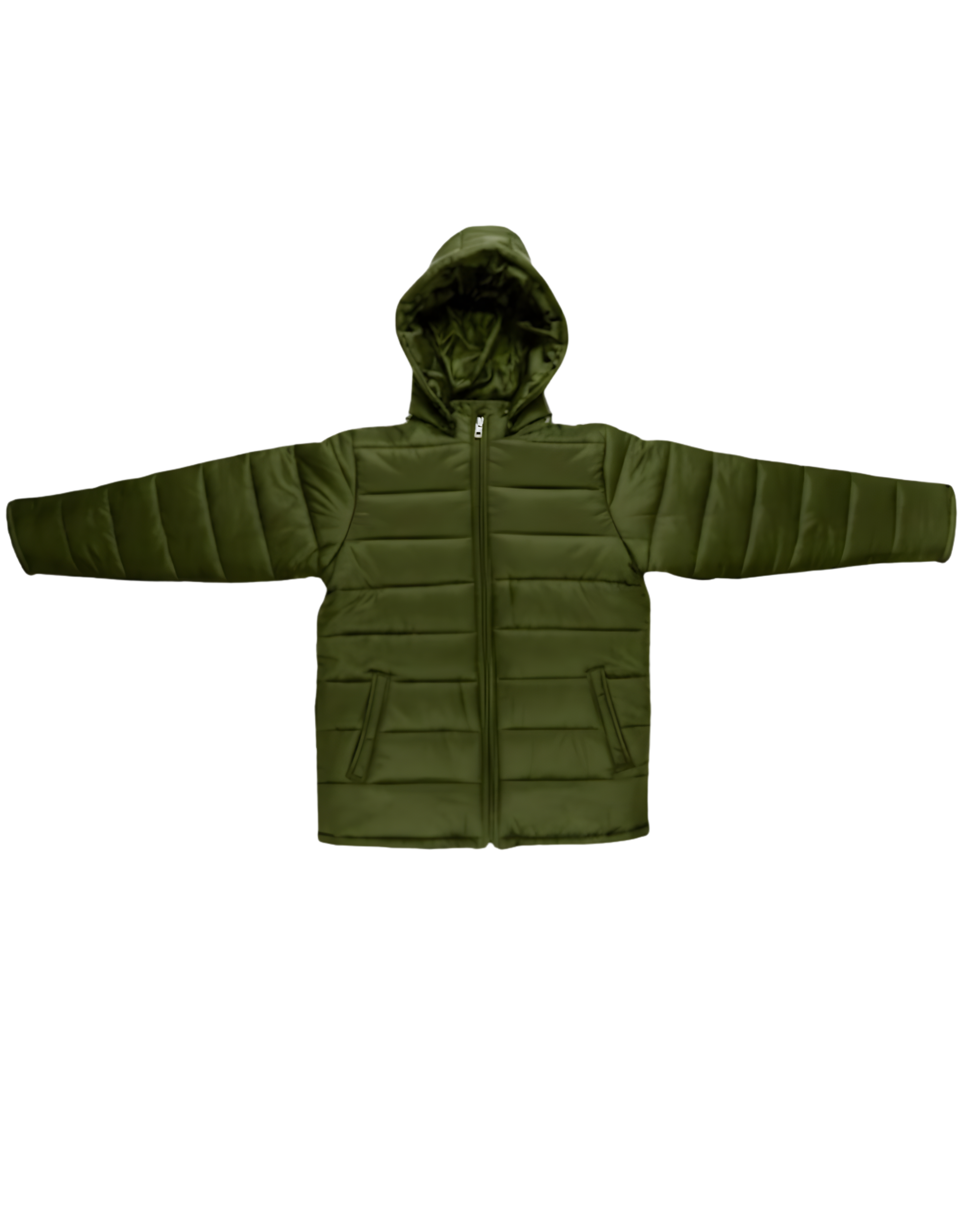 AURA-LUXE MATTE PUFFER OLIVE GREEN