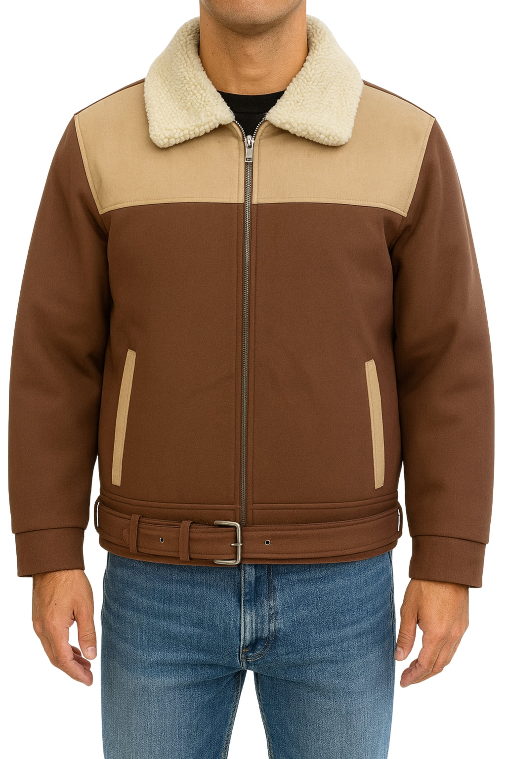 VLK Signature Two-Tone Sherpa Aviator Jacket