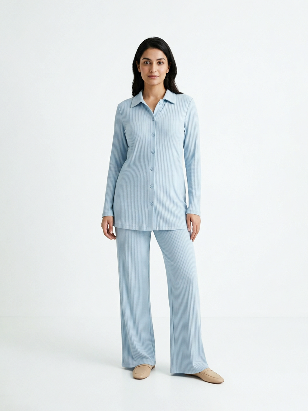 Aura Ribbed Set (Sky Blue)