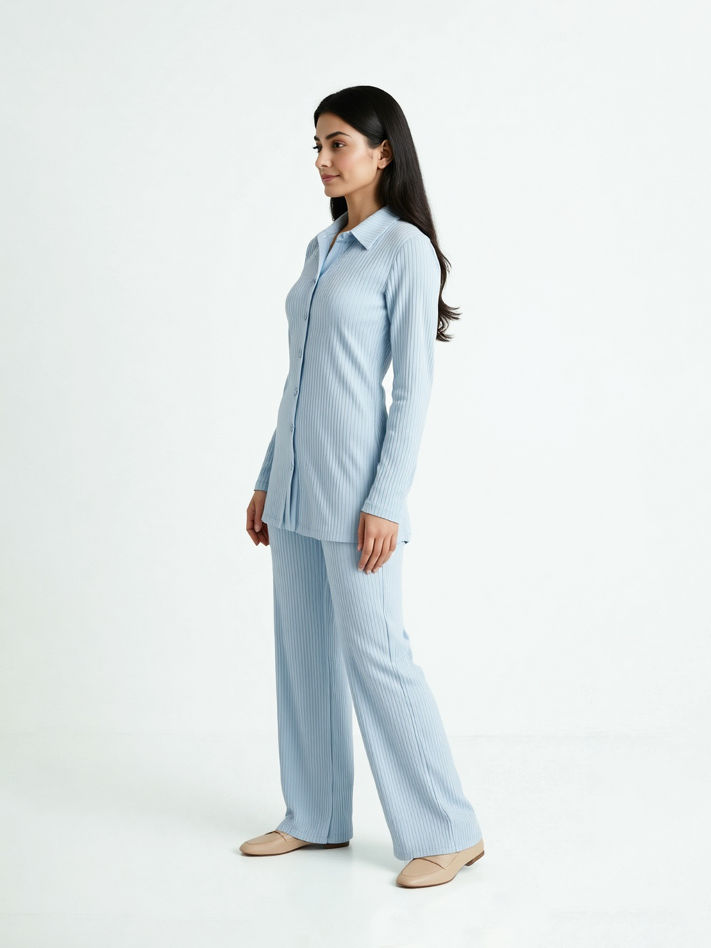 Aura Ribbed Set (Sky Blue)