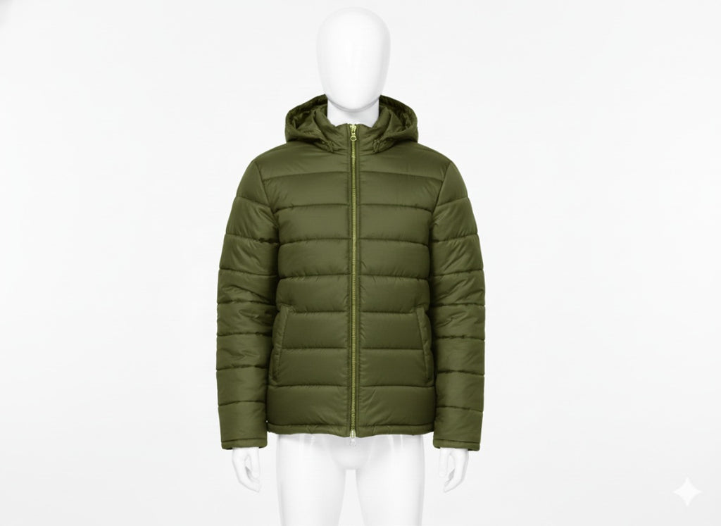 AURA-LUXE MATTE PUFFER OLIVE GREEN