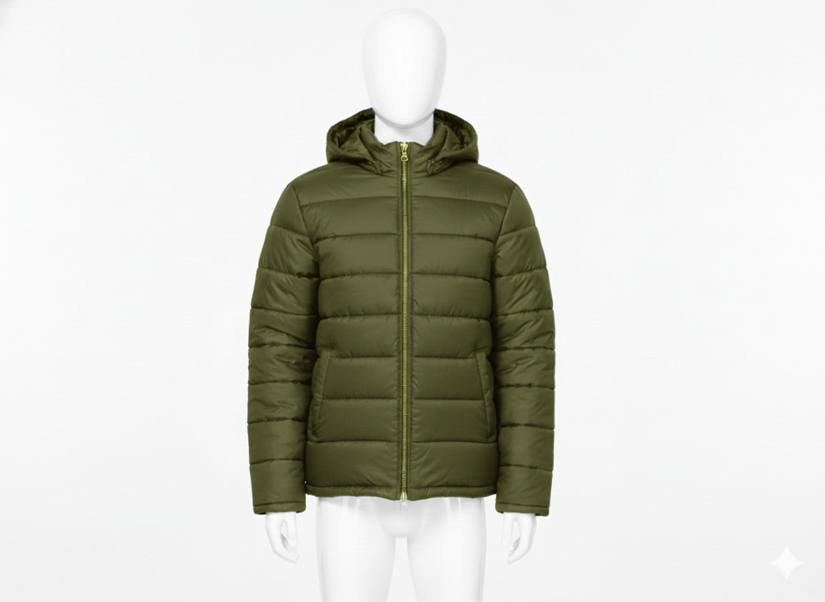 AURA-LUXE MATTE PUFFER OLIVE GREEN