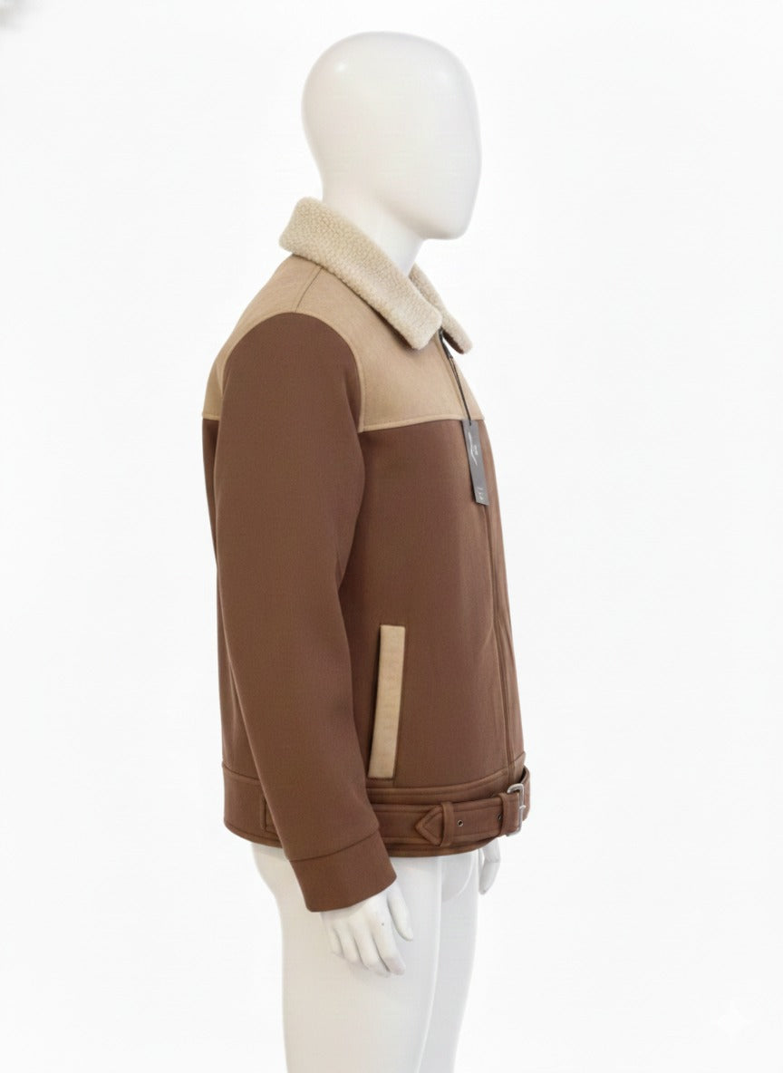 VLK Signature Two-Tone Sherpa Aviator Jacket