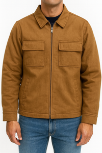 VLK Classic Tan Suede Overshirt Jacket