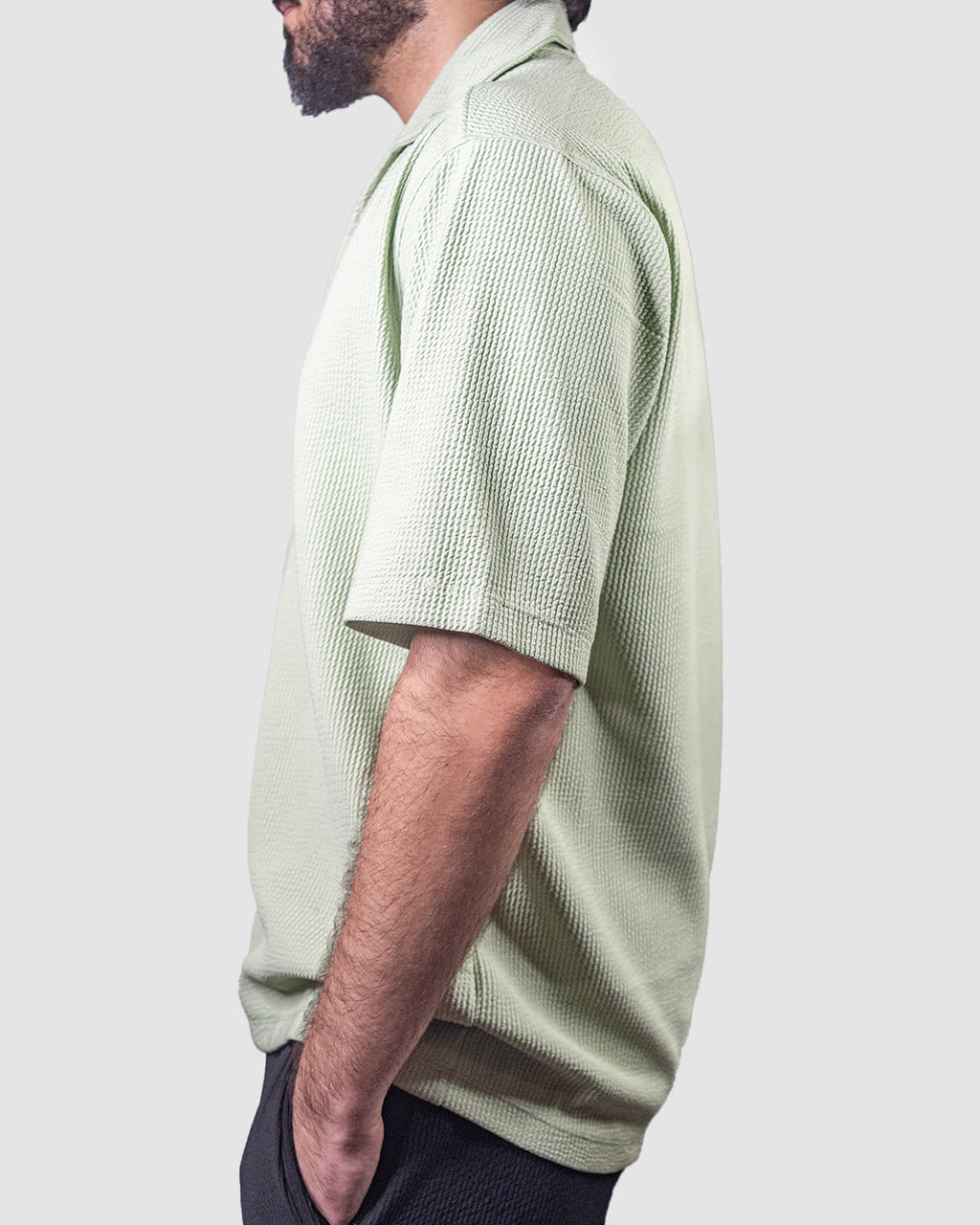 Rivera Open Collar Shirt (Mint Green)