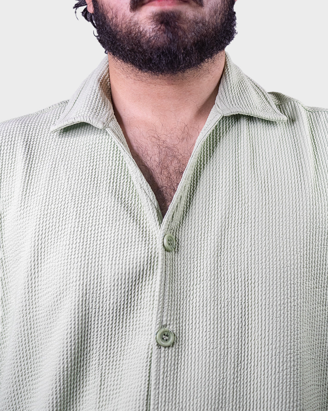 Rivera Open Collar Shirt (Mint Green)