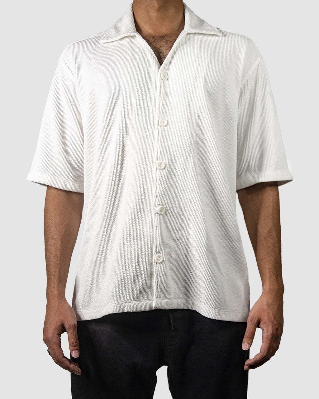 Rivera Open Collar Shirt (White)
