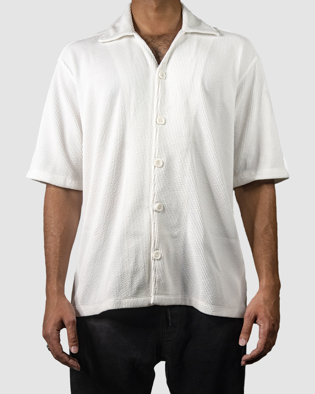Rivera Open Collar Shirt (White)