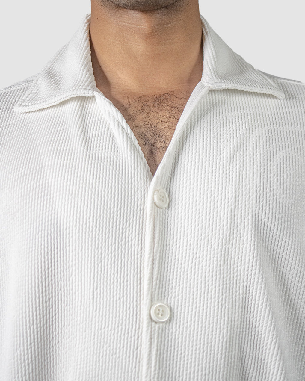 Rivera Open Collar Shirt (White)